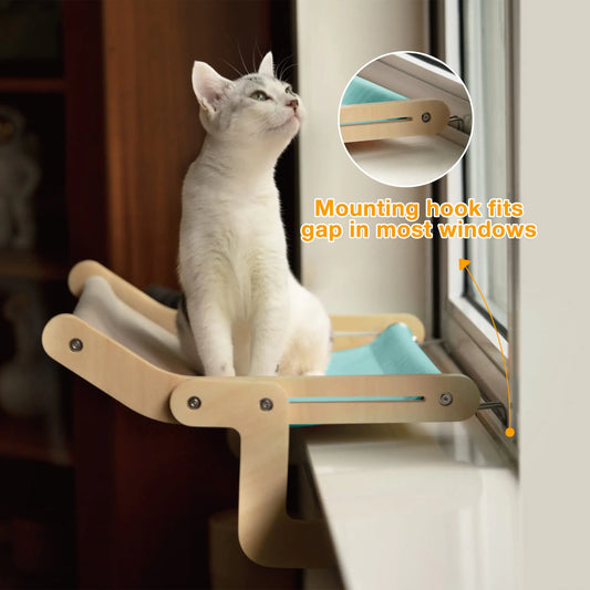 Sturdy Cat Window Perch Wooden Assembly